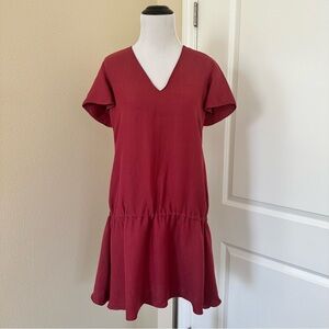 Kristina Ti Linen Cotton Shift Dress Terracota Color Size S Made In Italy